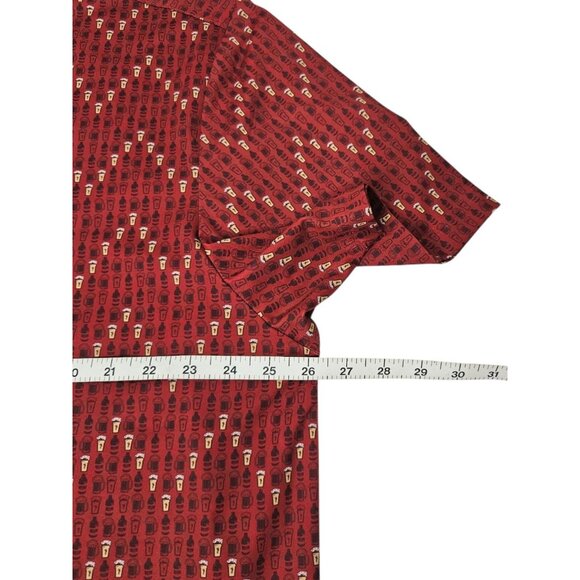 William Murray Polo Shirt Beer Glasses Pattern Men's XXL Red Golf Performance - Picture 10 of 11